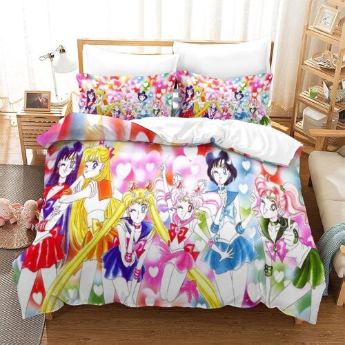 Parure De Lit Sailor Moon Motif Housse De Couette X Parure De Lit X Avec Fermeture ¿¿Clair Doux Hypoallerg¿¿Nique Microfibre Housses De Couettes Avec Taies Pour Adultes Et Enfants