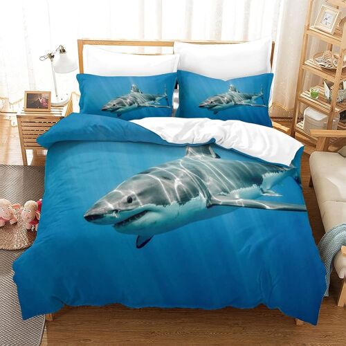 Shark Parure De Lit Pi¿¿Ces Housse De Couette De Housse De Microfibre Convient Aux Enfants Adolescents Adultes Double£¿Xcm£©
