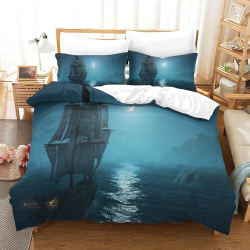 Parure De Lit Pour Avec D Ship At Sea Motif Impression Housse De Couette Doux Et Durable Avec Fermeture ¿¿Clair Parure De Lit Pour Adultes Et Enfantsdouble£¿Xcm£©