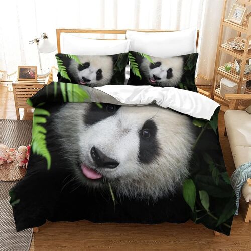 Panda Housse De Couette En Duvet Literie Trois Pi¿¿Ces Respirante, Chaude Et Facile D'entretien Fermeture ¿¿ Glissi¿¿Re Housse De Couette Adapt¿¿E Aux Enfants, Adolescents, Enfants Sin