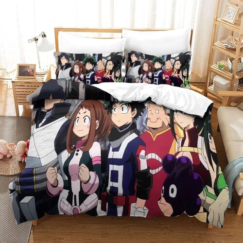 Parure De Lit My Hero Academia Housse De Couette Place Parure De Lit Personne Avec ¿¿Clair Et Taies Doux R¿¿Sistant ¿¿ La Ride Et Durable Hypoallerg¿¿Nique Pour Adultes Et Enfants