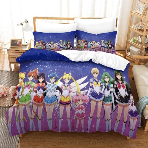 Parure De Lit Sailor Moon Housse De Couette X Parure De Lit X Avec ¿¿Clair Et Taies Doux R¿¿Sistant ¿¿ La Ride Et Durable Hypoallerg¿¿Nique Pour Adultes Et Enfants
