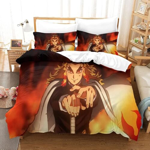 Parure De Lit Demon Slayer Motif Housse De Couette X Cm Parure De Lit X Cm Avec Fermeture ¿¿Clair Doux Hypoallerg¿¿Nique Microfibre Housses De Couettes Avec Taies Pour Adultes Et Enf