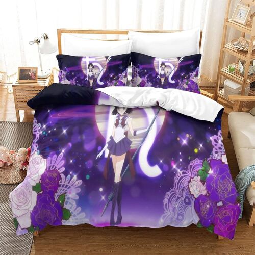 Sailor Moon Housse De Couette X Parure De Lit X D Motif Doux Et Durable Microfibre Pi¿¿Ces Avec Taies D'oreiller Et Fermeture ¿¿Clair Pour Enfants Et Adultes