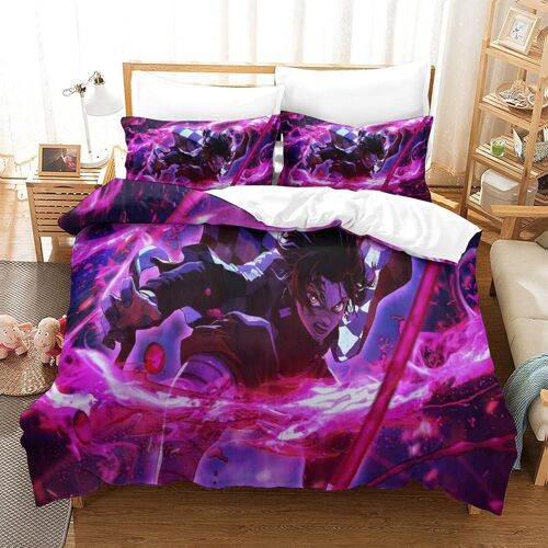 Parure De Lit Demon Slayer Motif Housse De Couette X Cm Parure De Lit X Cm Avec Fermeture ¿¿Clair Doux Hypoallerg¿¿Nique Microfibre Housses De Couettes Avec Taies Pour Adultes Et Enf