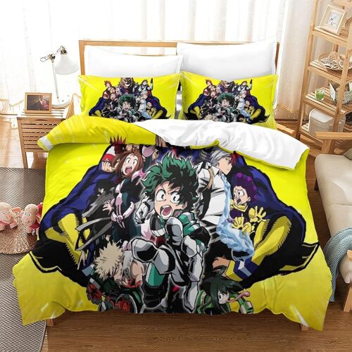 Parure De Lit My Hero Academia Motif Housse De Couette X Parure De Lit X Avec Fermeture ¿¿Clair Doux Hypoallerg¿¿Nique Microfibre Housses De Couettes Avec Taies Pour Adultes Et Enfan