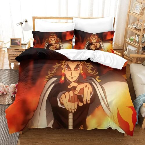 Parure De Lit Demon Slayer Motif Housse De Couette X Cm Parure De Lit X Cm Avec Fermeture ¿¿Clair Doux Hypoallerg¿¿Nique Microfibre Housses De Couettes Avec Taies Pour Adultes Et Enf