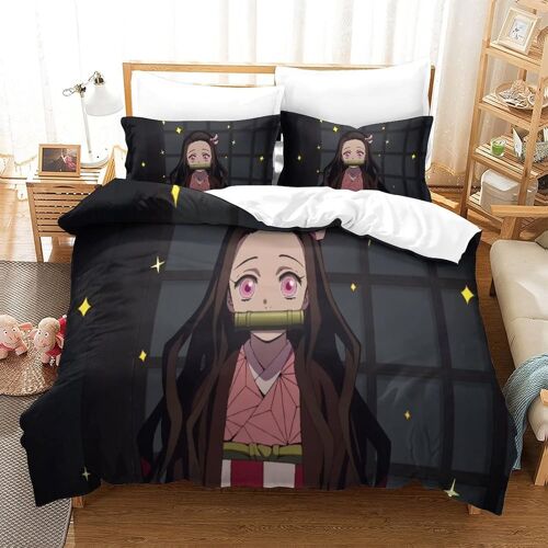 Parure De Lit Demon Slayer Motif Housse De Couette X Cm Parure De Lit X Cm Avec Fermeture ¿¿Clair Doux Hypoallerg¿¿Nique Microfibre Housses De Couettes Avec Taies Pour Adultes Et Enf