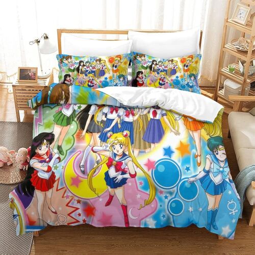 Parure De Lit Sailor Moon Housse De Couette X Parure De Lit X Avec ¿¿Clair Et Taies Doux R¿¿Sistant ¿¿ La Ride Et Durable Hypoallerg¿¿Nique Pour Adultes Et Enfants