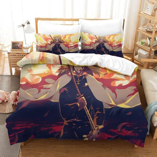 Parure De Lit Demon Slayer Housse De Couette X Cm Parure De Lit X Cm Avec ¿¿Clair Et Taies Doux R¿¿Sistant ¿¿ La Ride Et Durable Hypoallerg¿¿Nique Pour Adultes Et Enfants
