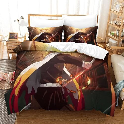 Parure De Lit Demon Slayer Motif Housse De Couette X Cm Parure De Lit X Cm Avec Fermeture ¿¿Clair Doux Hypoallerg¿¿Nique Microfibre Housses De Couettes Avec Taies Pour Adultes Et Enf
