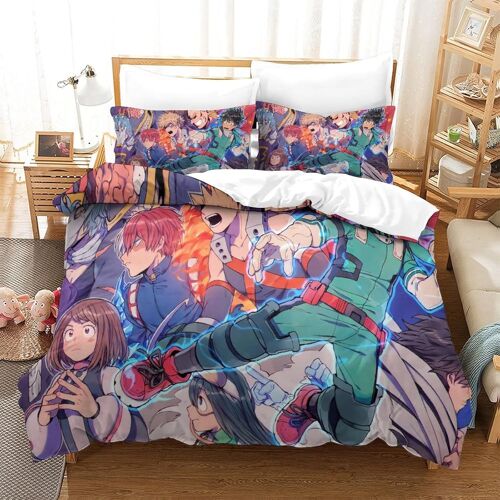 Parure De Lit My Hero Academia Motif Housse De Couette Place Parure De Lit Personne Avec Fermeture ¿¿Clair Doux Hypoallerg¿¿Nique Microfibre Housses De Couettes Avec Taies Pour Adu