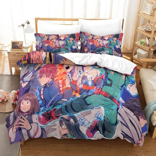 My Hero Academia Housse De Couette X Parure De Lit X D Motif Doux Et Durable Microfibre Pi¿¿Ces Avec Taies D'oreiller Et Fermeture ¿¿Clair Pour Enfants Et Adultes