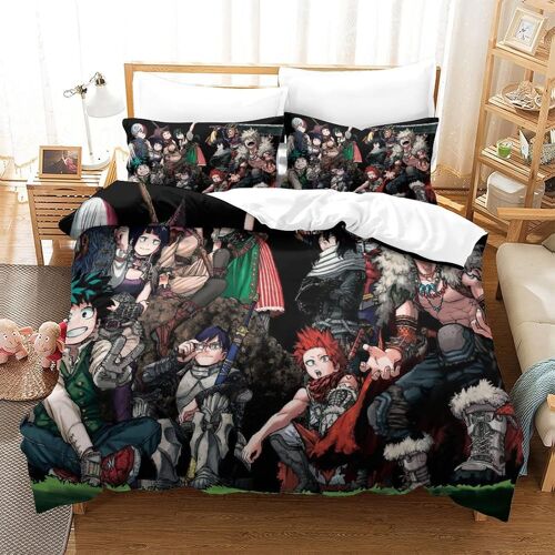 Parure De Lit My Hero Academia Motif Housse De Couette Place Parure De Lit Personne Avec Fermeture ¿¿Clair Doux Hypoallerg¿¿Nique Microfibre Housses De Couettes Avec Taies Pour Adu