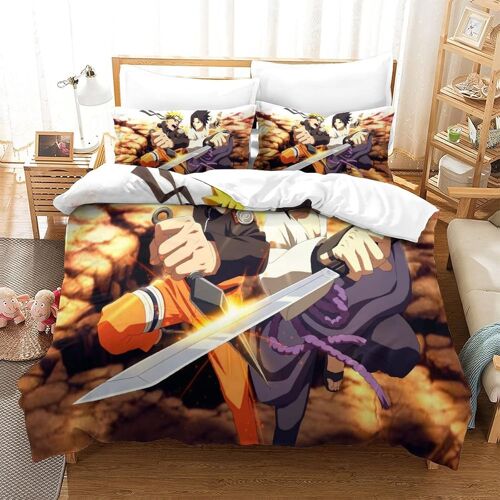 Naruto Parure Housse Couette X Cm Parure De Lit X Cm Doux Et Durable Microfibre Avec Taies D'oreiller Et Fermeture ¿¿Clair Pour Enfants Et Adultes