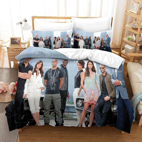 Parure De Lit Fast & Furious Housse De Couette Place Parure De Lit Personne Avec ¿¿Clair Et Taies Doux R¿¿Sistant ¿¿ La Ride Et Durable Hypoallerg¿¿Nique Pour Adultes Et Enfants