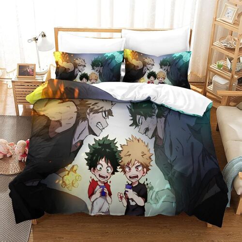 Parure De Lit My Hero Academia Housse De Couette Place Parure De Lit Personne Avec ¿¿Clair Et Taies Doux R¿¿Sistant ¿¿ La Ride Et Durable Hypoallerg¿¿Nique Pour Adultes Et Enfants