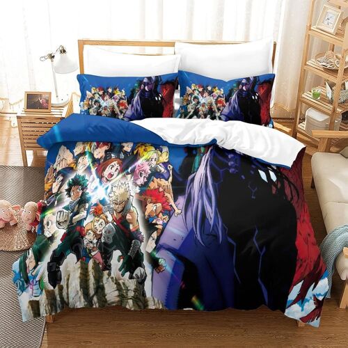 My Hero Academia Imprim¿¿ Parure De Lit X Adultes Ado Housse De Couette X Avec Taies D'oreiller Doux Microfibre Hypoallerg¿¿Nique Avec Fermeture ¿¿Clair