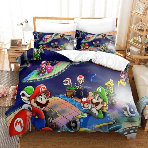 Sonic Contre Mario Parure Housse Couette X Cm Parure De Lit X Cm Doux Et Durable Microfibre Avec Taies D'oreiller Et Fermeture ¿¿Clair Pour Enfants Et Adultes