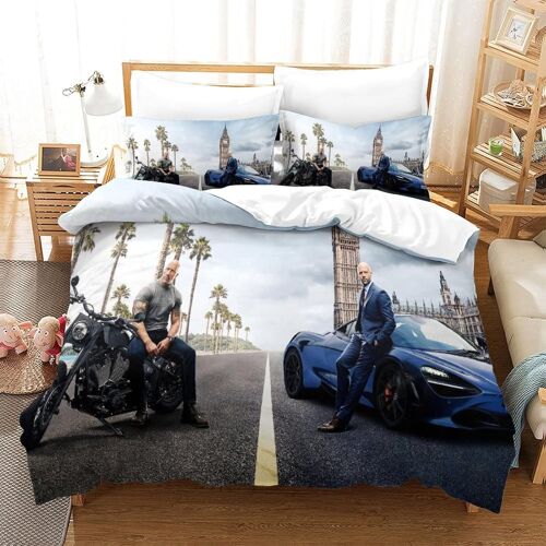 Fast & Furious Housse De Couette X Parure De Lit X D Motif Doux Et Durable Microfibre Pi¿¿Ces Avec Taies D'oreiller Et Fermeture ¿¿Clair Pour Enfants Et Adultes