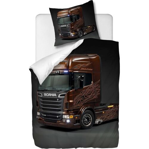 Parure De Lit Pi¿¿Ces Avec Housse De Couette Et Taie D'oreiller,Camion Brun, X Cm / X Cm X ,Multi