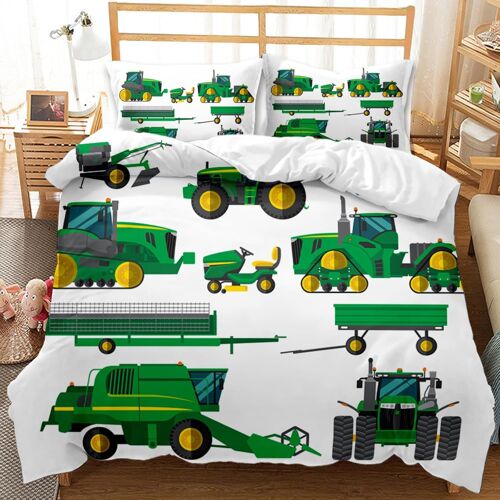 Parure De Lit X Cm Adulte Tracteur Vert Housse De Couette Personnes Avec Fermeture ¿¿Clair Doux Respirant Confortable Microfibre Housse De Couette Et Taie D'oreiller X Cm