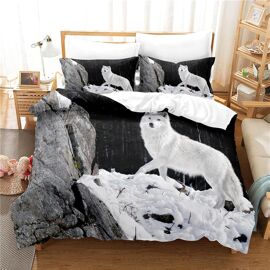 Parure De Lit X Cm Adulte Renard Arque Blanc Housse De Couette Personnes Avec Fermeture ¿¿Clair Doux Respirant Confortable Microfibre Housse De Couette Et Taie D'oreiller X Cm