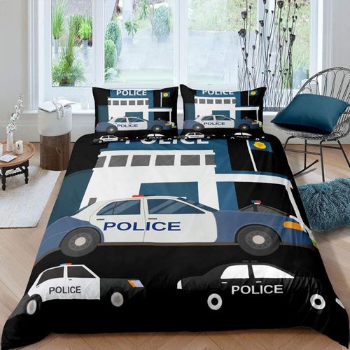 Housse De Couette X Cm Adulte Voiture De Police Noire Parure De Lit Personnes Avec Fermeture ¿¿Clair Doux Confortable Respirant Microfibre Housse De Couette Et Taie D'oreiller X