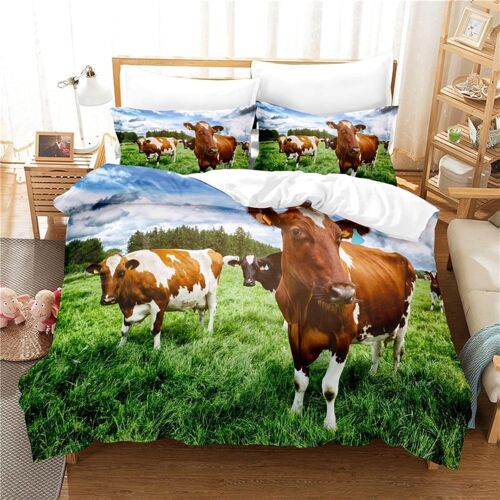 Housse De Couette X Cm Enfant Vache Verte Parure De Lit Personnes Avec Fermeture ¿¿Clair Doux Respirant Confortable Microfibre Housse De Couette Et Taie D'oreiller X Cm