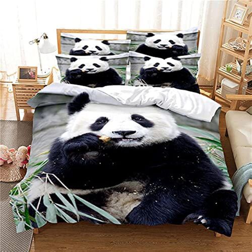 Panda Imprim¿¿ Pi¿¿Ces Ensemble De Literie,Microfibre Ensembles De Housse De Couette,Pour Adulte Enfant Literie,Toutes Saisons (A,Xcm)