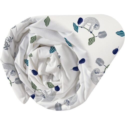 Drap Housse, Coton, Blanc Bleu, X Cm