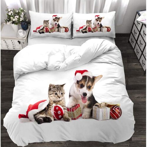 Parure De Lit D Avec Housse De Couette Et Taie D'oreiller, Motif Chat (, X Cm)