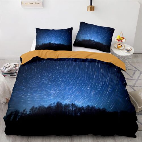 Galaxie Galaxy Espace Housse De Couette X Enfant + X Taies D'oreiller Xcm Housse De Couette Microfibre Parure Lit Doux Confortable X Cm