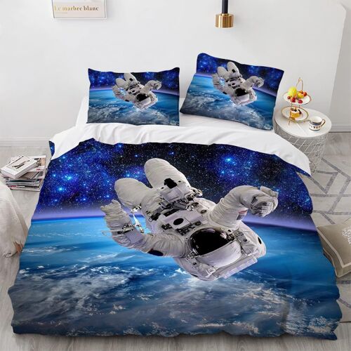 X Cm Housse De Couette Polyester Coton Housse De Couette Personnes Avec Deux Taies D'oreiller Xcm Astronaute Parure De Lit Anti-Allergique