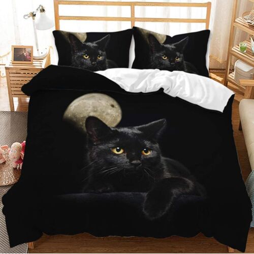Parure De Lit D Avec Housse De Couette Et Taie D'oreiller, Motif Chat (, X Cm)