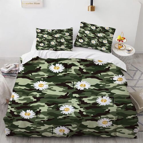 Polyester-Coton Parures De Lit Anti-Allergique Housse De Couette X Enfant Couleur Camouflage House De Couette Cm X Cm Avec Deux Taies D'oreiller X Cm