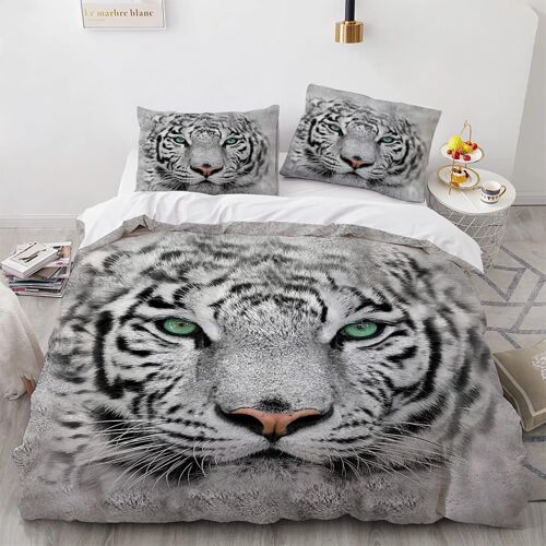 X Cm Housses De Couettes Polyester Coton Housse De Couette X Tigre Animal Linge De Lit Impression D Avec Deux Taies D'oreiller X Cm