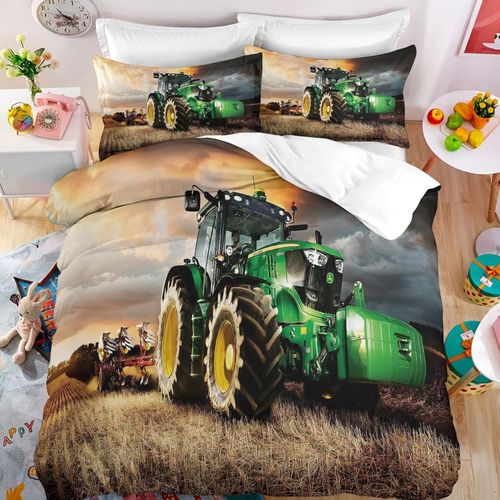 Tracteur House De Couette Doux Confortable Microfibre Parures De Lit X Cm Housse Couette X Enfant + X Taies D'oreiller Xcm