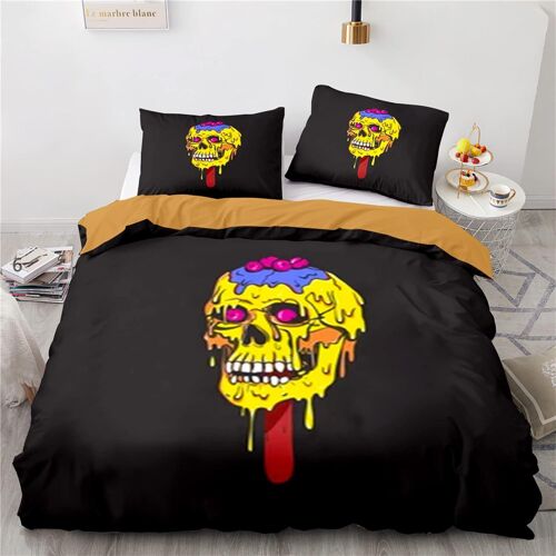 Microfibre Parure De Lit X Doux Confortable X Cm Parure Lit Crane Skull Housse Couette Enfant + X Taies D'oreiller Xcm