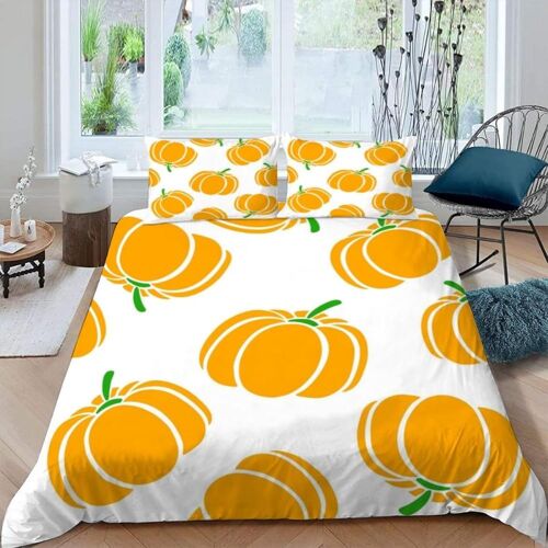 Housse De Couette X Citrouille, D Imprim¿¿E Microfibre Parure De Lit Citrouille Housse De Couettes Personne Avec X Taie D'oreiller X Cm