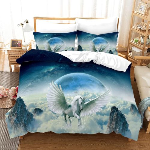 Microfibre Housse De Couette X Enfant Doux Confortable X Cm Parure Lit Enfant Licorne Parure Housse De Couette + X Taies D'oreiller Xcm