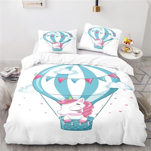 Parure De Lit Pas Cher Doux Confortable Housse De Couette Microfibre Housse De Couette X Adulte Licorne X Cm + X Taies D'oreiller Xcm