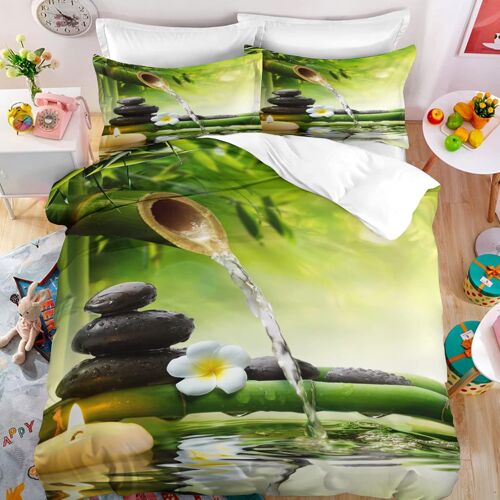 Parure Lit Personnes Fille Doux Confortable Sets De Housses De Couettes Microfibre Parure Housse De Couette X Cm Zen X Cm + X Taies D'oreiller Xcm