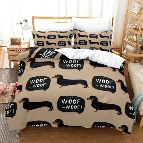 Linge De Lit + X Taies D'oreiller Xcm Microfibre Housse De Couette Enfant Doux Confortable Parure De Lit X Adulte Chien Animaux X Cm