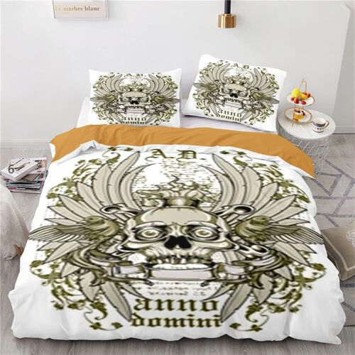 Housse De Couette Enfant X Doux Confortable Parures De Lit Microfibre Housse De Couette D Crane Skull X Cm + X Taies D'oreiller Xcm