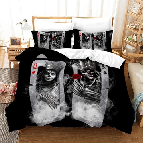 Housse De Couette Personnes Crane Skull X Cm Parures De Lit + X Taies D'oreiller Xcm Microfibre Housse De Couette X Adulte Doux Confortable