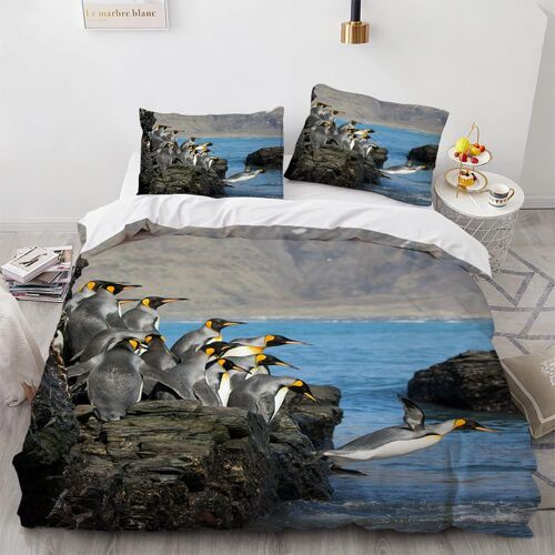 Manchot Parures De Lit Housse Couette X Cm Polyester Coton Housse De Couette Personne Avec Deux Taies D'oreiller X Cm Impression D