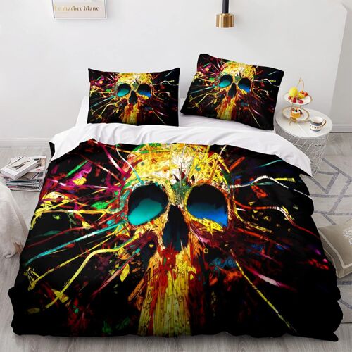 Polyester-Coton Parure De Lit Impression D Housse De Couette Personne Crane Housse De Couette X Cm Avec Taies D'oreiller X Cm