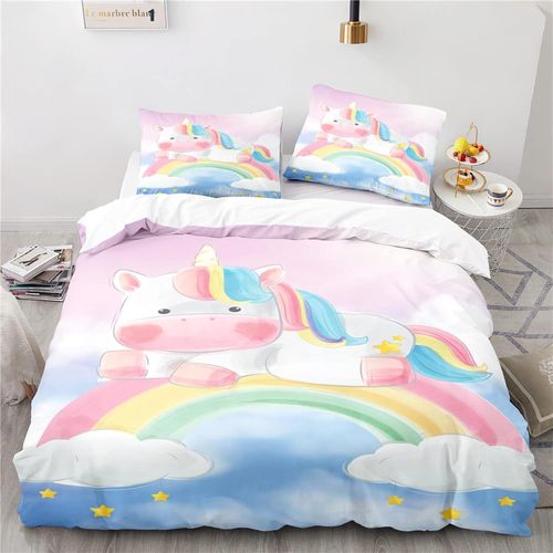 Licorne Housse De Couette D Doux Confortable Microfibre Parure Lit Enfant X Cm Parure Lit X + X Taies D'oreiller Xcm