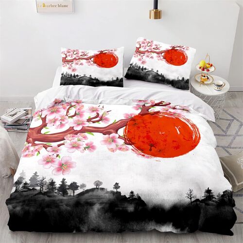 Fleurs De Cerisier Parure De Lit Housse De Couette X Cm Polyester Coton Housse De Couette X Avec Deux Taies D'oreiller X Cm Impression D